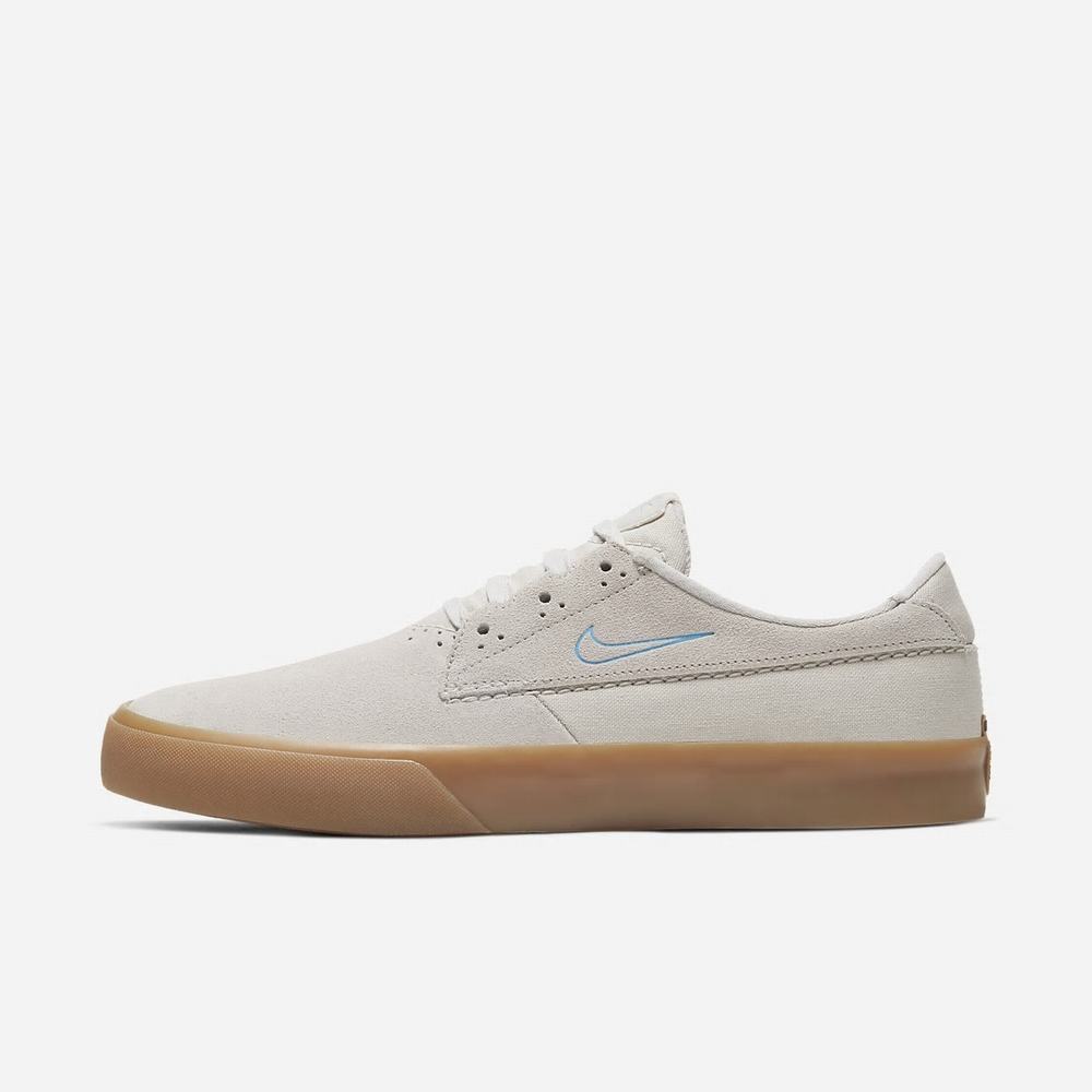 Chaussure De Skate Nike SB Shane Blanche 2153-690 White/White/Gum Light Brown/Laser Blue Homme | VQA-39575353